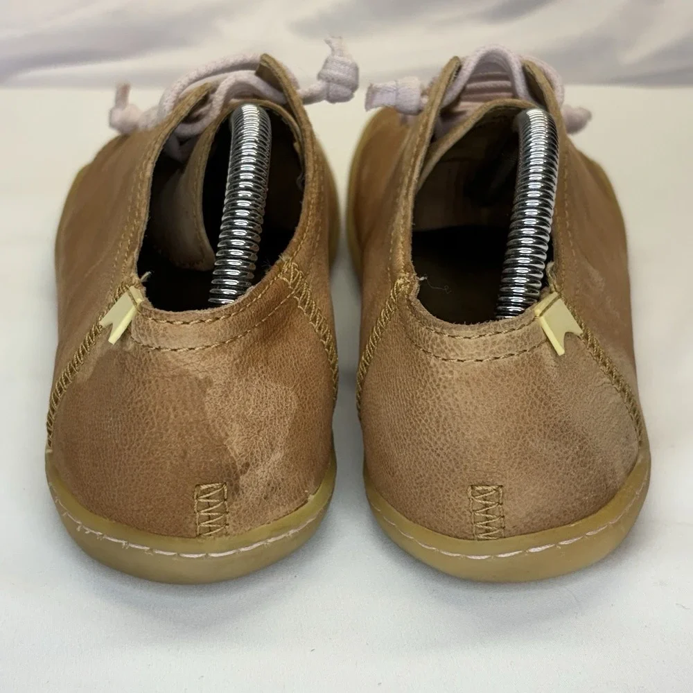 Camper Peu Cami Sneakers EU 38 W US 7.5 M 6 Tan Calfskin Leather Elastic Lace